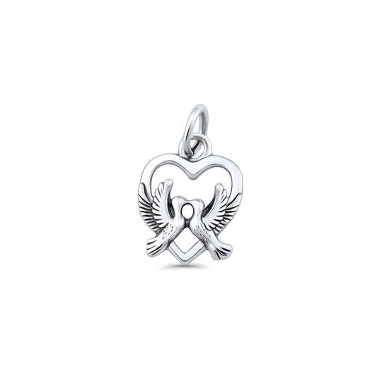 Love Birds Heart Pendant