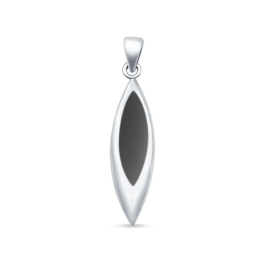 Marquise Black Onyx Solitaire Pendant