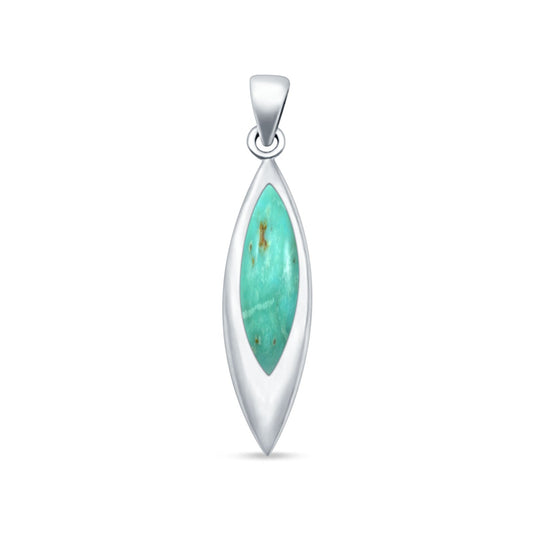 Marquise Turquoise Solitaire Pendant