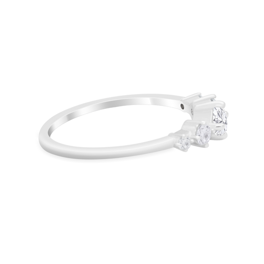 Petite Dainty Fashion Round Simulated Cubic Zirconia Ring