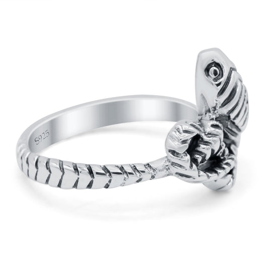 Snake Ring Oxidized Band (13mm)