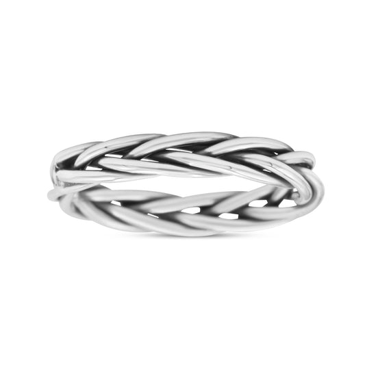 Celtic Weave Wire Rope Style Ring Oxidized Band Thumb Ring (3.5mm)