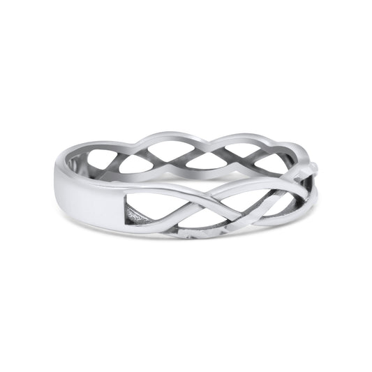 Celtic Band Braided Oxidized Thumb Ring 4mm(0.15)