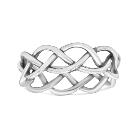 Celtic Knot Infinity Braided Style Oxidized Band Thumb Ring 5mm