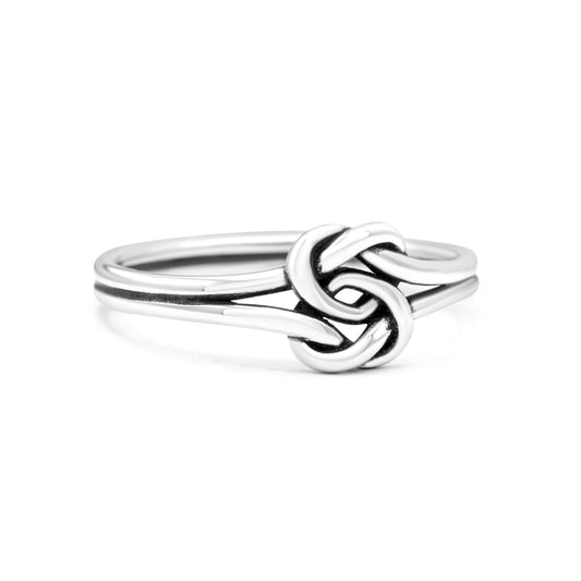 Intertwined Celtic Infinity Knot Heart Oxidized Band Thumb Ring 7mm