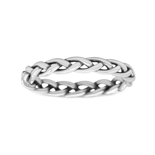 Braided Design Unique Celtic Knot Oxidized Band Thumb Ring