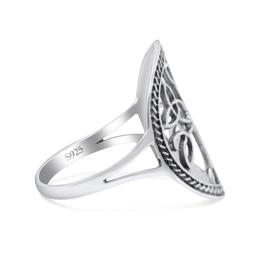 Celtic Tree Of Life Oxidized Band Thumb Ring 19mm