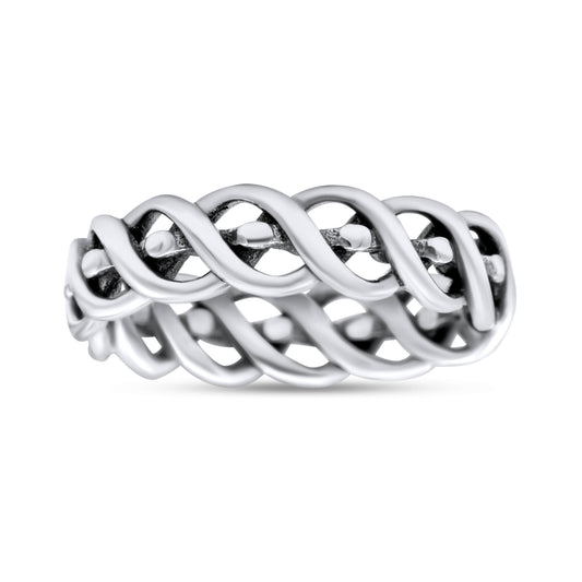Infinity Twisted Rope Style Braided Oxidized Band Thumb Ring 5mm