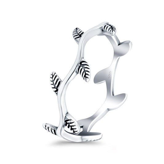 Vine Ring Oxidized Band Thumb Ring (7mm)