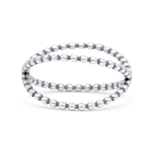 Beaded Criss-Cross X Style Oxidized Band Thumb Ring 12mm