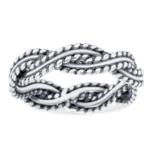 Oxidized Braided Band Ring (5mm)