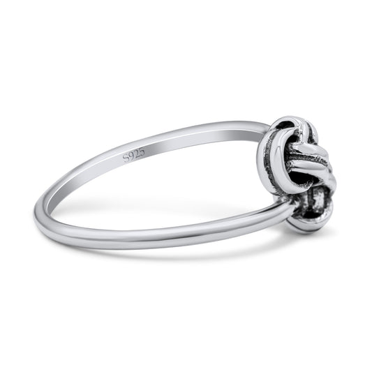 Bold Open Knot Stackable Oxidized Band Thumb Ring