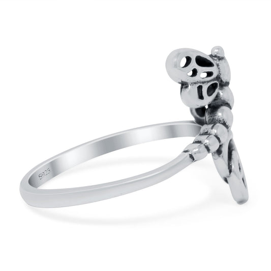 Dragonfly Band Oxidized Thumb Ring (15mm)