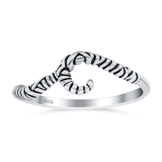 Silver Band Oxidized Knot Thumb Ring (6.5mm)