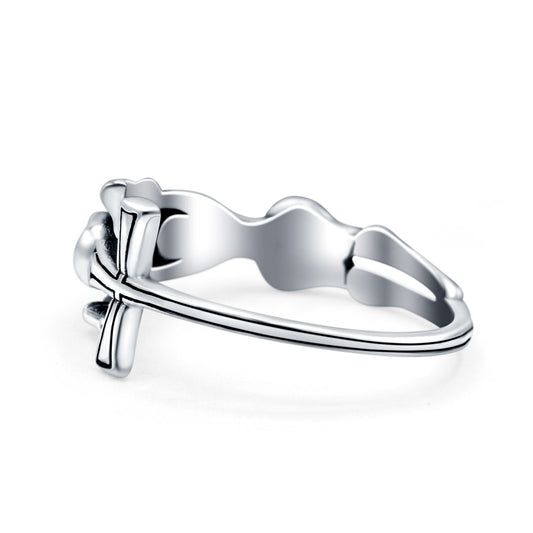 Skeleton Oxidized Band Ring (9mm)