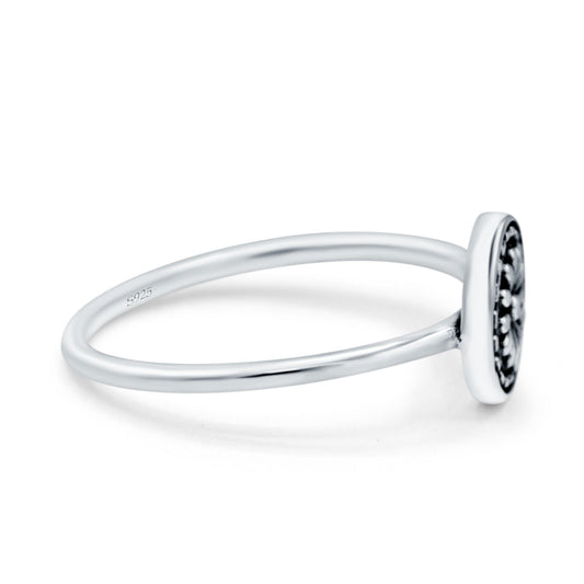 Mandala Oxidized Band Thumb Ring (9mm)