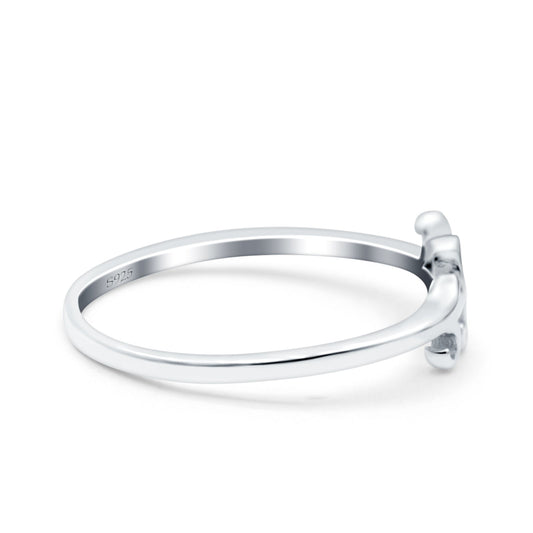 Silver Rhodium Plated Band Thumb Ring (5mm)
