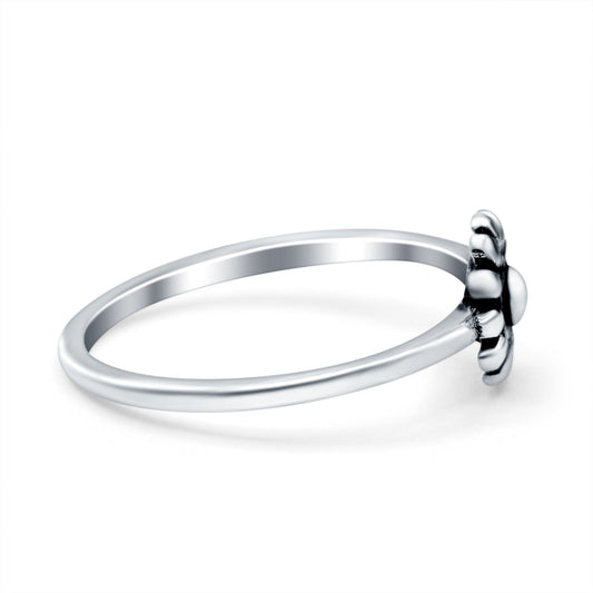 Daisy Band Oxidized Thumb Ring (7mm)
