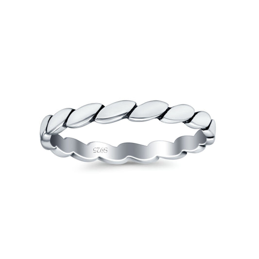 Rope Ring Oxidized Band Thumb Ring (2mm)