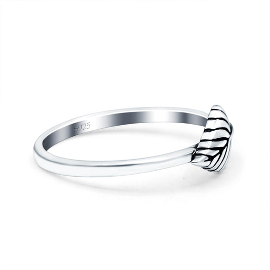 Leaves Ring Oxidized Band Thumb Ring (6.5mm)