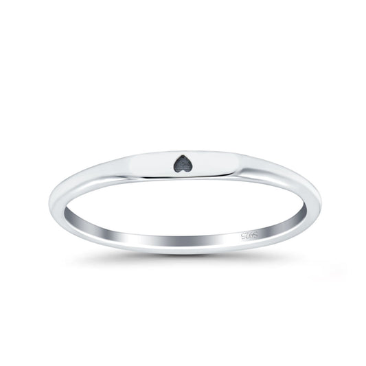 Heart Oxidized Band Thumb Ring (2.2mm)