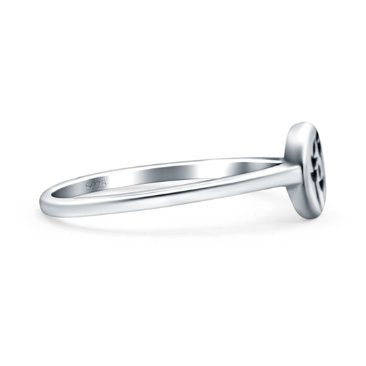 Flowers Oxidized Band Thumb Ring (6mm)