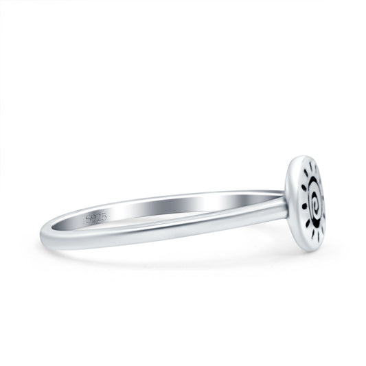 Sun Band Oxidized Thumb Ring (7mm)