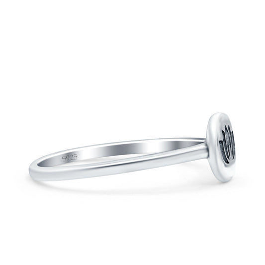 Lotus Band Oxidized Thumb Ring (7mm)