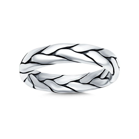Silver Oxidized Band Thumb Ring (5mm)