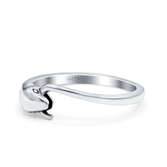 Snake Oxidized Band Thumb Ring (5mm)