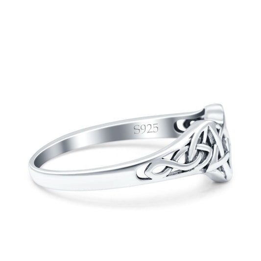Celtic Star Oxidized Band Thumb Ring (7mm)