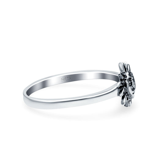 Sun Oxidized Band Thumb Ring (9mm)