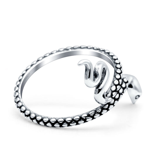 Snake Oxidized Band Thumb Ring (21mm)