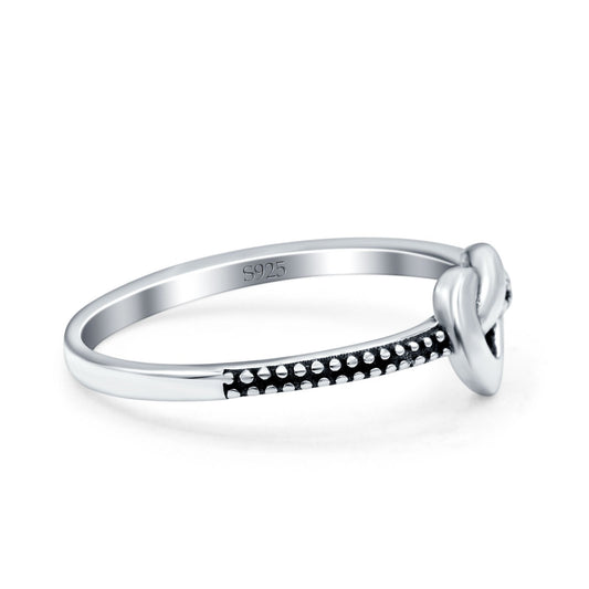 Heart Knot Oxidized Band Thumb Ring (6.4mm)