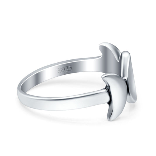 Moon Phases Style Band Ring (9mm)