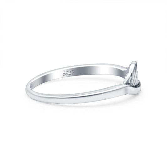 Wing Oxidized Band Silver Thumb Ring (5mm)