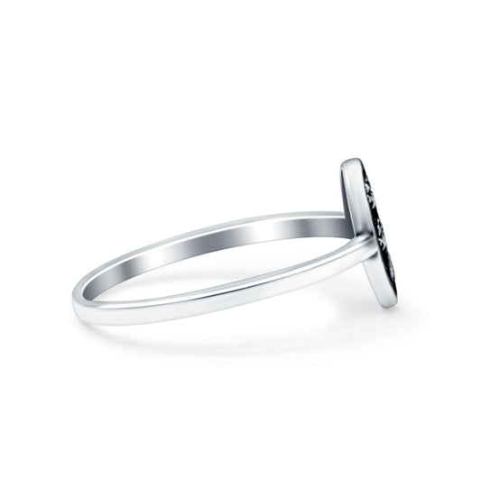 Flowers Oxidized Band Thumb Ring (9.5mm)