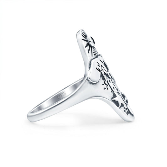 Celestial Hands Oxidized Band Thumb Ring (21mm)