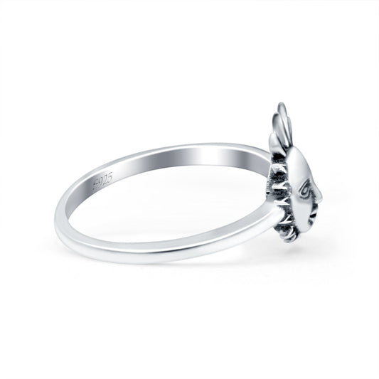 Sun Ring Oxidized Band Thumb Ring (11mm)