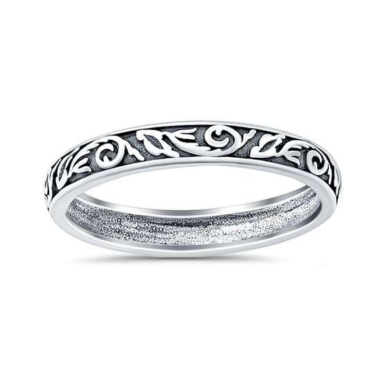 Braided Oxidized Band Thumb Ring (3mm)