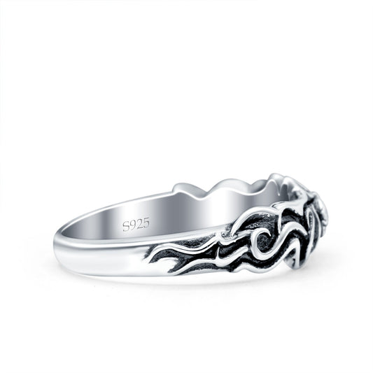 Octopus Oxidized Band Thumb Ring (6mm)