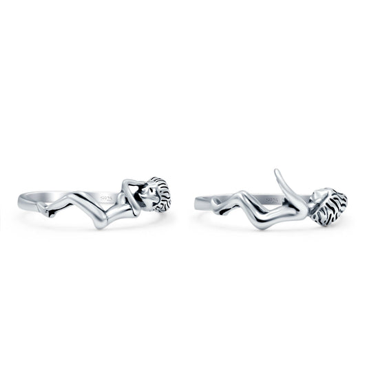 Lovers Oxidized Band Thumb Ring (9mm)