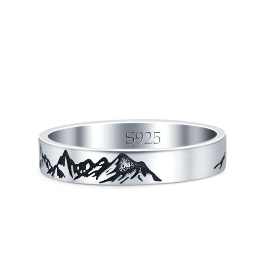 Mountain Oxidized Band Thumb Ring (3.5mm)