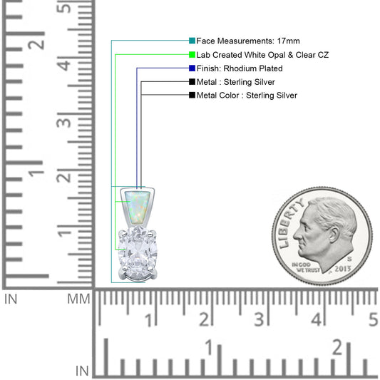 Oval CZ Solitaire Pendant