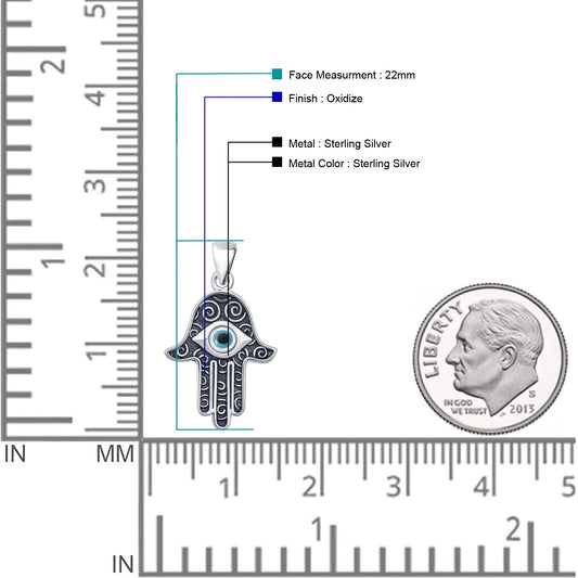 Hand Of Hamsa & Evil Eye Pendant