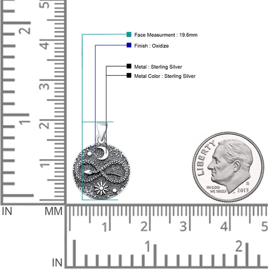 Sun, Moon & Snake Pendant