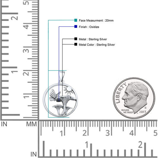 Sun Butterfly Mushroom Pendant
