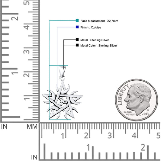 Pentagram, Moon & Triskelion Pendant