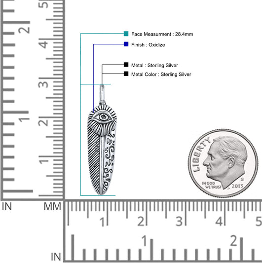 Feather & Evil Eye Pendant