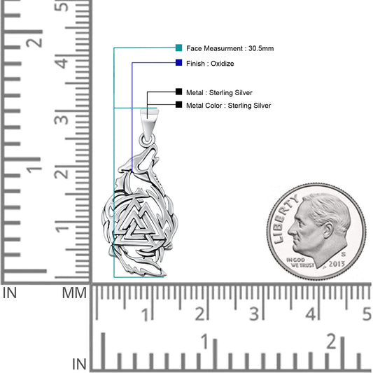 Valknut & Wolf Pendant
